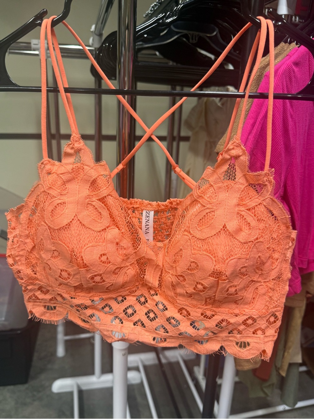 Zenana Lace Bralette with Crisscross Back